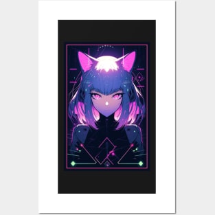 Anime Cat Girl | Quality Anime Design | Chibi Cat Girl Miaw | Manga Anime Art Posters and Art